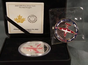 2022 $30 The Red Knight Fine Silver Coin and Snow Birds Medallion 1971-2021 - Picture 1 of 4