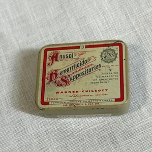 Vintage Anusol Hemorrhoidal Suppositories Warner Chilcott Metal Tin Empty - Picture 1 of 4