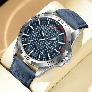 Herren Sport Wasserdicht Quarzuhr mit Lederarmband Mode Armbanduhr - Bild 1 von 20