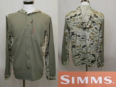 Simms Intruder Hoody Men's M Stone/Ghost Camo Snap Closure UPF 30+ NWT #J4615 - Image 1 of 4