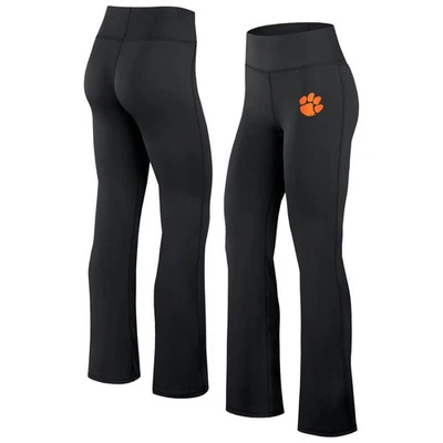 Leggings femininas Fanatics pretas Clemson Tigers Training Camp Maxed Out Flare - Imagem 1 de 3