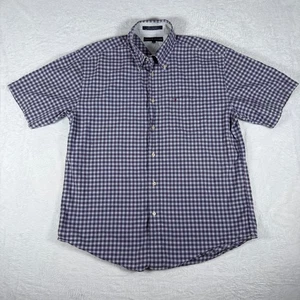 Herren Vintage Tommy Hilfiger Hemd Large Blau Lila Kariert Kurzarm TOP - Bild 1 von 6