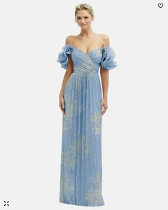 After Six Dramatic Ruffle Edge Convertible Strap Maxi Dress Sz L $298 **1108 - Picture 1 of 3