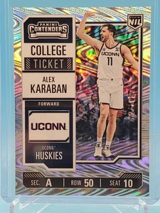 2024 Alex Karaban PANINI CONTENDERS College Ticket Swirl /199 #15 SP UCONN - Picture 1 of 2