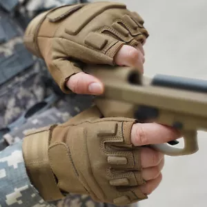 Tactical Half Finger Gloves Military Combat Hunting Shooting Fingerless Gloves - Picture 1 of 20