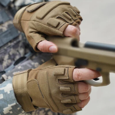 Tactical Half Finger Gloves Military Combat Hunting Shooting Fingerless Gloves - Image 1 of 4