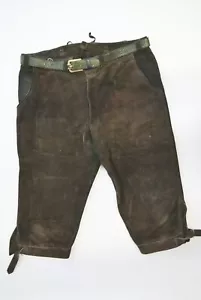 Kniebund Lederhose Frankonia Jagd dick und stabil in dkl.braun mit Gürtel Gr.50 - Bild 1 von 8