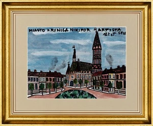 Nikifor Krynicki - Epifaniusz Drowniak - HANDMADE OLD ART !!! POLISH !!! - Picture 1 of 2