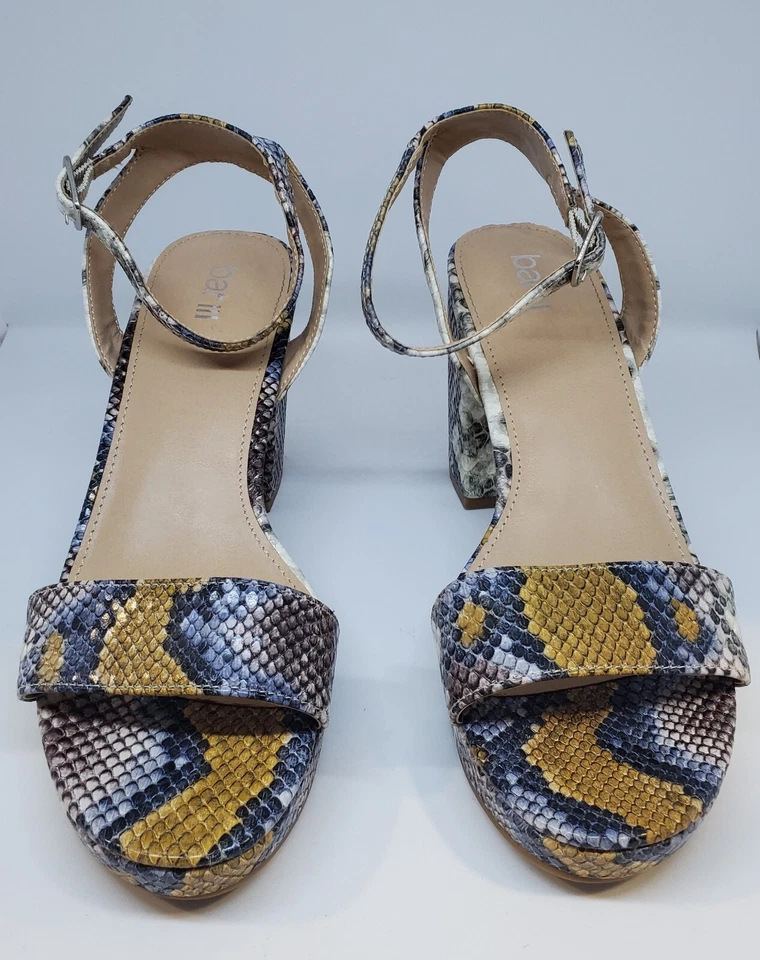 Bar III Women's Cabey Block Heel Sandals Snake Print Size 7M Ankle Strap - Image 1 of 4