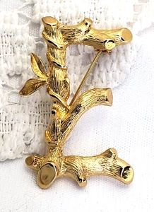 Vintage Sarah Coventry Schrift Buchstabe E naturalistische MCM Brosche Anstecknadel - Bild 1 von 3