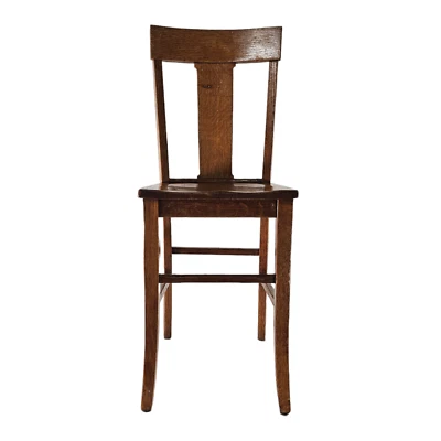 古董儿童橡木青少年餐椅 32 英寸 Mission Style C.1915 出处 — 第 1/4 张图片