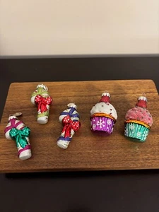Christopher Radko Glas Weihnachten Zuckerstange & Cupcake Ornamente 5er Set - Bild 1 von 23