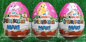 18,50€/kg) 3x Ferrero Maxi Überraschungsei Mädchen Ostern Schokolade Versand0€ - Bild 1 von 3