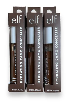 e.l.f. Hydrating Camo Concealer Rich Ebony Satin Finish 0.2 Fl Oz 3 Pack New - Image 1 of 4