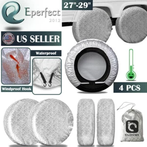 27-29" Waterproof Car Wheel Tire Covers Truck RV Trailer SUV Camper UV Protector - Picture 1 of 10