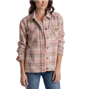 KUT from the Kloth Magnolia Plaid Shirt Jacket in Dusty Rose/Ivory. Size XS. NWT - Picture 1 of 14