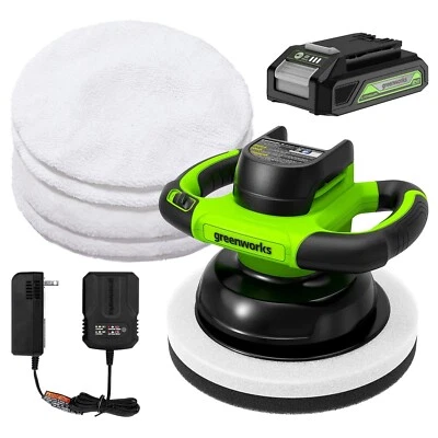 Greenworks 24V Cordless 10" Buffer and Polisher with 2Ah Battery and 2A Charger - Image 1 of 4