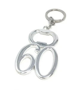 Schlüsselanhänger 60. Flaschenöffner - Unikat 60. Geburtstag Meilenstein Geschenk - Bild 1 von 2