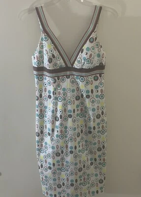 Vestido sin solero geométrico a lunares David Meister cuello en V primavera verano MIDI talla 4 Foto 1 de 4