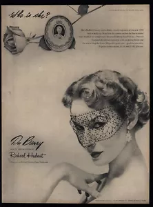 1950 Maquillaje DU BARRY - RICHARD HUDNUT - Sexy LESLIE AMES en velo - ANUNCIO DE COLECCIÓN - Imagen 1 de 1