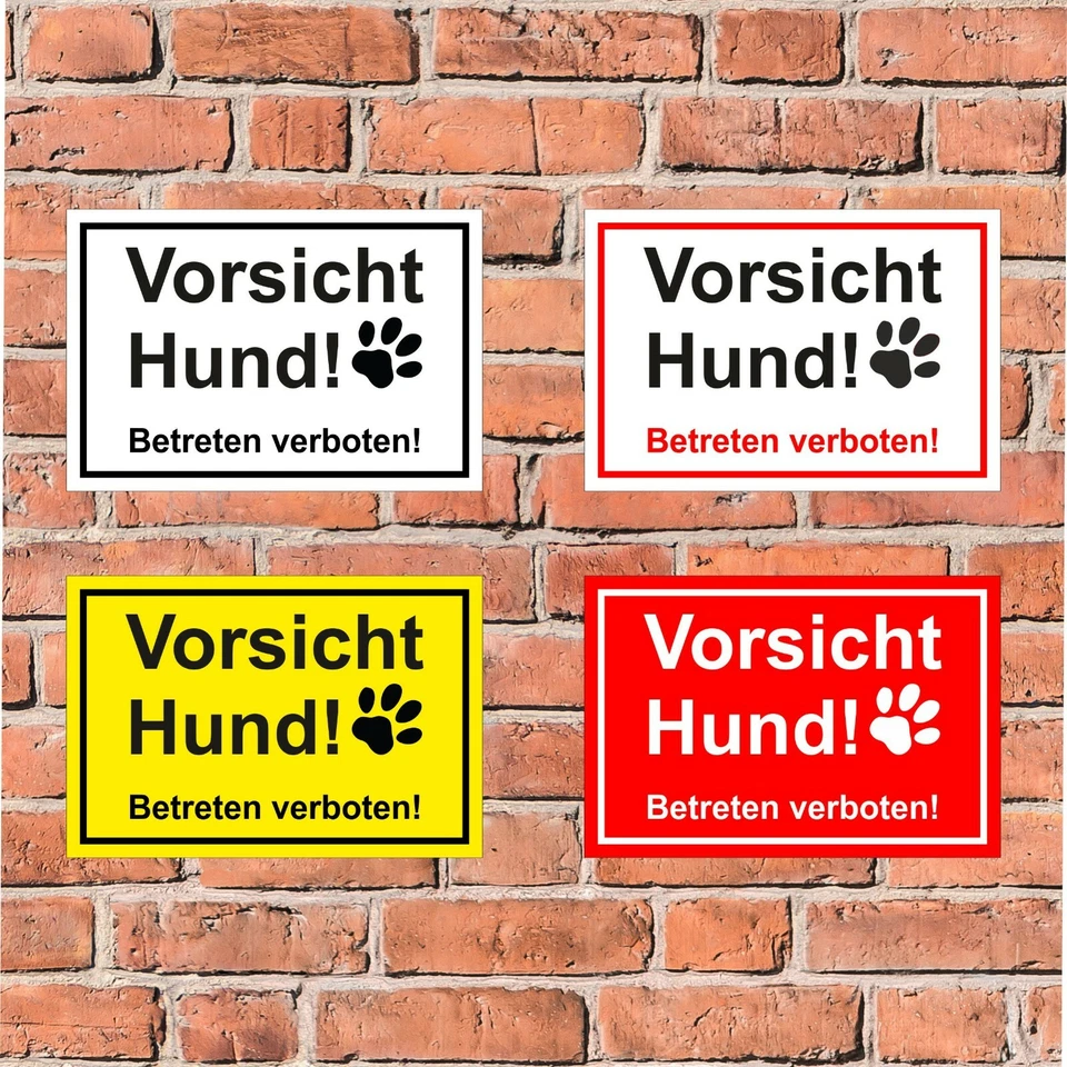 Schild - Vorsicht Hund! Betreten verboten! in 4 Größen - S00017-148