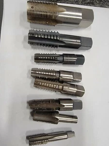 Lot of 8 NPT Taps 1/8-27, 1/4-18, 1/2-14, 3/4-14, Morse OSG and others  - Picture 1 of 6
