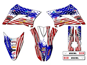 2010-2023 KLX 110 MERICA Usa Senge Graphics Kit Compatible with Kawasaki - Imagen 1 de 10