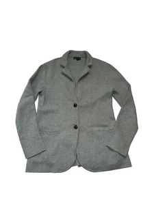 J.Crew Mercantile Size M Gray Two Button Pocket Sweater Blazer Jacket Cotton - Picture 1 of 10