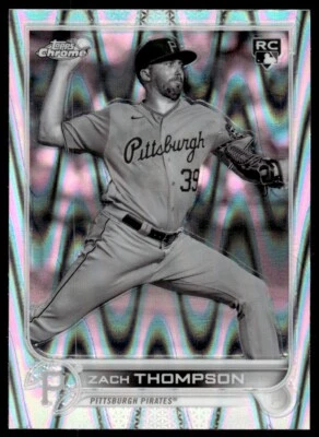 2022 TOPPS CHROME BLACK AND WHITE REFRACTOR Zach Thompson Rookie Pittsburgh - Image 1 of 2