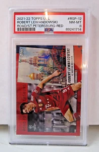 Robert Lewandowski 2021-22 Topps UCL Road St Petersburg Red #RSP-12 PSA 8 3/5 - Picture 1 of 3