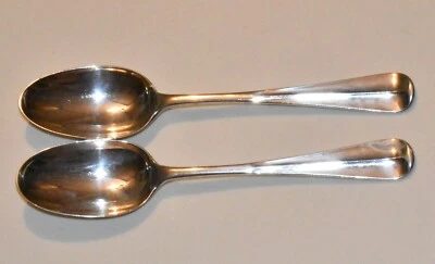 Par de colheres antigas de prata George V com marca registrada, Londres 1915 - Imagem 1 de 4