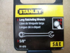 New Stanley 5/8  in Flat SAE  Ratcheting Combo Box End Wrench  Spanner - Bild 1 von 4