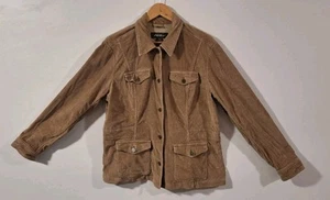 Retro Eddie Bauer Corduroy Jacket Womens Brown Button Up- Size XL (#1) - Picture 1 of 7