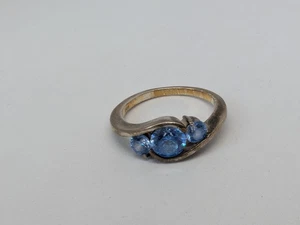 925 Silver Ring. With Blue Topaz Size O1/2 - Picture 1 of 6