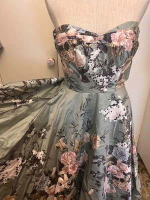 vestido vintage años 50 algodón sin tirantes Foto 1 de 4