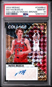 2024-25 Panini Mosaic Matas Buzelis Collage Auto RC Bronze Rookie /49 Bulls - Picture 1 of 2