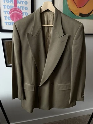 Gianni Valente Blazer Double Breasted Virgin Wool Deep Tan 42R - Image 1 of 4