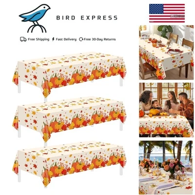Spill-Proof Thanksgiving Table Covers - 3 Pack, 54 x 108 Inch for 6-8 Guests - Image 1 of 4