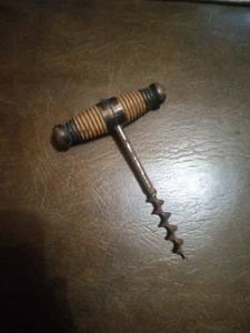 Vintage Wooden Handle Corkscrew Unique Old Design Decent Condition Very Rare USA - Picture 1 of 15