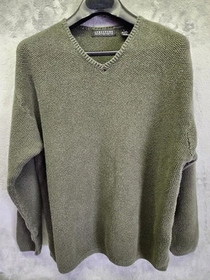 Structure Vintage Sweater Mens Large Green Waffle Knit Long Sleeve Pullover - Image 1 of 4