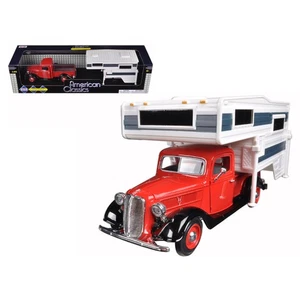 Motormax 75330-73233R Classic Ford Pickup Truck with Camper Shell Diecast Mod... - Picture 1 of 1
