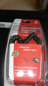 12 Fuß schwarz {Belkin} aufgerolltes Telefon-Mobilteilkabel {F8V101-12-BLK} - Bild 1 von 3