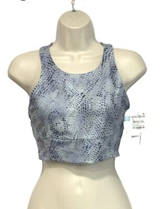Sujetador ZELLA Live in Racerback en estampado de serpiente celeste azul, talla S - Imagen 1 de 13