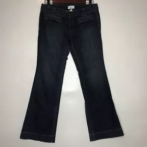 Ann Taylor Loft Jeans Womens 4 Petite Fit Flare Stretch Dark Wash Pockets Denim - Picture 1 of 7