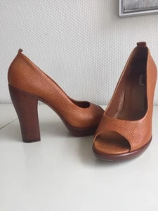 ROCCO P. Peeptoe Pumps dunkelorange-braun Gr. DE 37 1 x getr. Top !!! - Bild 1 von 6