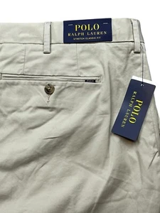 NEW Polo Ralph Lauren Stretch Classic Fit Chino Pants Beige Mens 48Bx32 - Picture 1 of 7