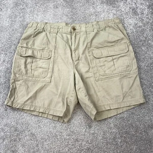 Croft & Barrow Cargo Shorts Men's 46 Tan Flat Front Multi-Pocket Cotton Casual - Picture 1 of 12