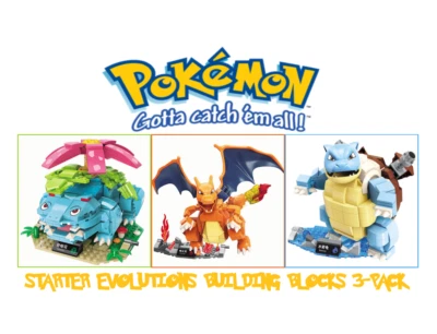 ✅ Genuine Pokémon Charizard Blastoise Venusaur 3-Pack Building Block Sets NEW - Image 1 of 4