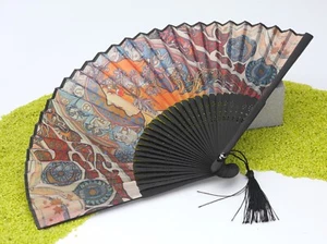 Fridolin Eleganter Fächer im Stoffbeutel Bambus & Stoff Art Nouveau Zodiac - Afbeelding 1 van 5