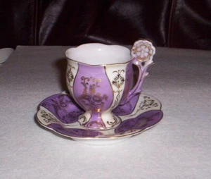 Vintage SAJI Lavender Tea Cup and Saucer Made in Occupied Japan - Picture 1 of 2